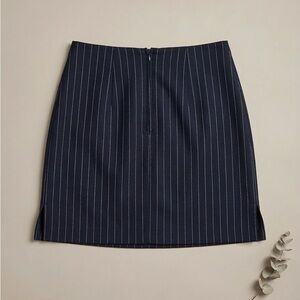 JM Collection Navy Pin Striped Mini Skirt